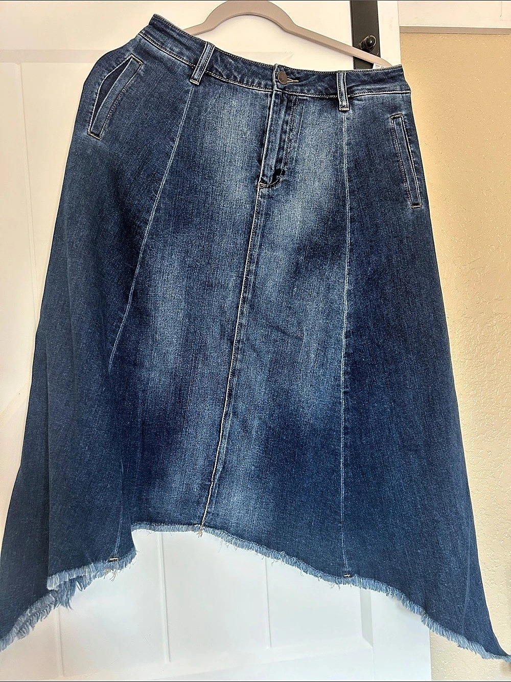 W Lab Denim Maxi Skirt in Blue